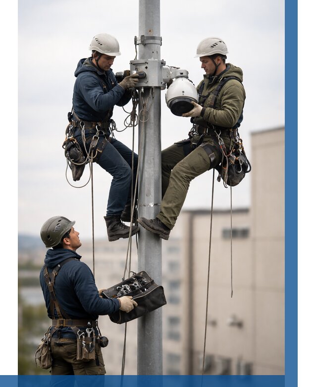 Установка видеокамер на мачте в Азнакаеве от 8723 р. | ВЫСОТНИК-Знк