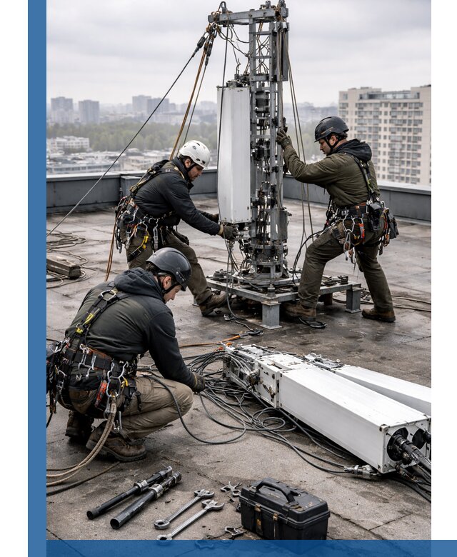 Демонтаж антенн на крыше зданий в Азнакаеве с гарантией