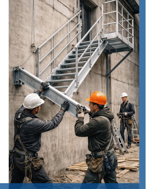 Монтаж металлических лестниц в Азнакаеве от 15393 р. | ВЫСОТНИК-Знк