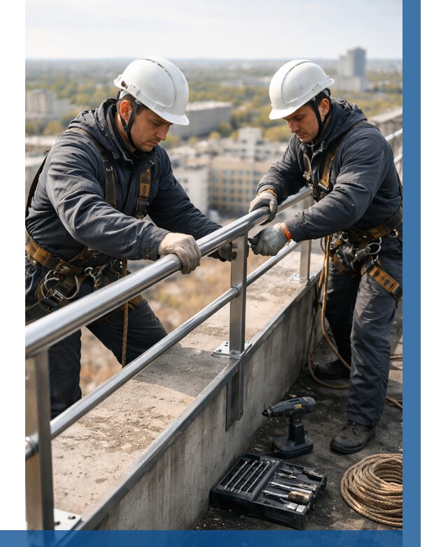 Монтаж перил на высоте в Азнакаеве от 2566 р. | ВЫСОТНИК-Знк