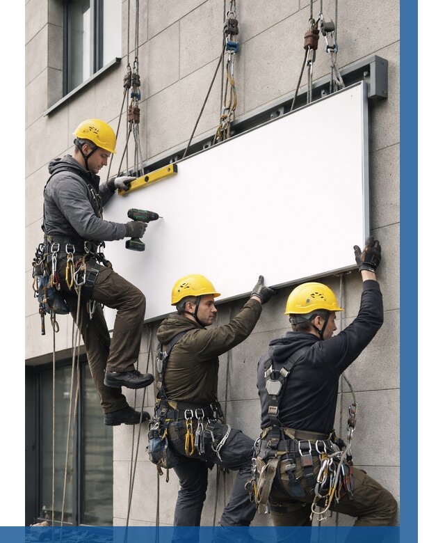 Монтаж рекламной вывески в Азнакаеве от 8210 р. | ВЫСОТНИК-Знк