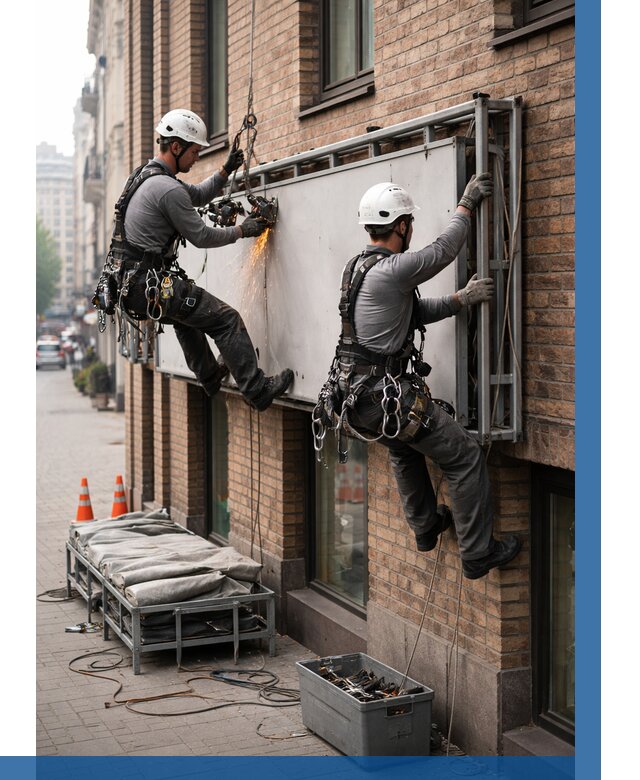 Демонтаж рекламной вывески в Азнакаеве от 6670 р. | ВЫСОТНИК-Знк