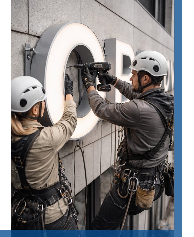 Монтаж световых букв в Азнакаеве от 3079 р. под ключ ВЫСОТНИК-Знк