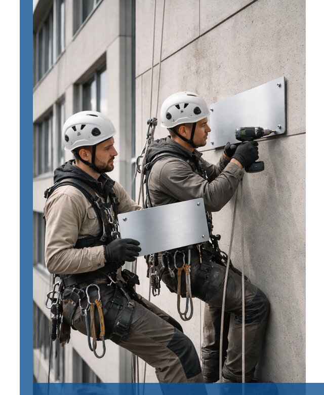 Монтаж табличек и указателей в Азнакаеве для зданий и сооружений