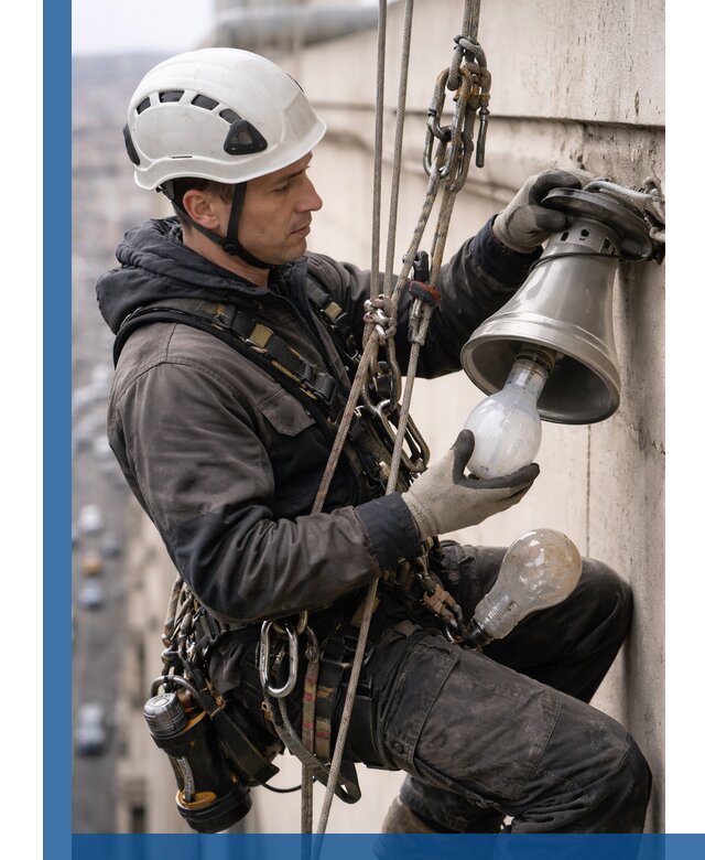 Замена ламп на высоте в Азнакаеве профессионально и быстро