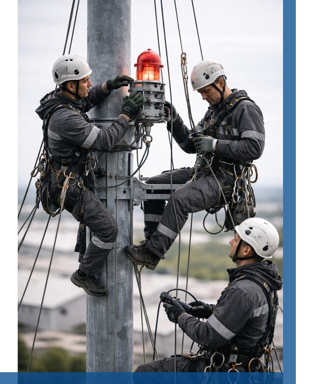 Монтаж заградительных огней в Азнакаеве от 8723 р. | ВЫСОТНИК-Знк