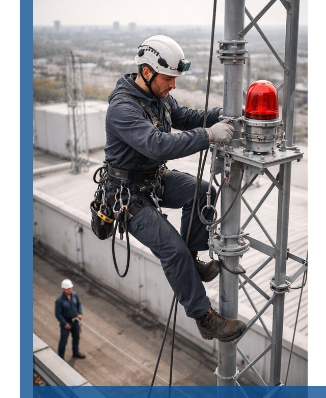 Монтаж заградительных огней и обслуживание объектов в Азнакаеве