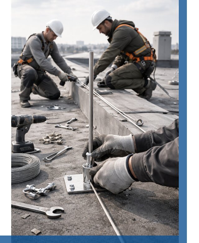 Монтаж молниезащиты на кровле в Азнакаеве цена от 25655 р. | ВЫСОТНИК-Знк