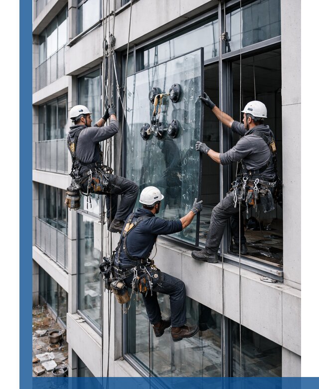 Фасадное остекление и монтаж витражей зданий в Азнакаеве под ключ
