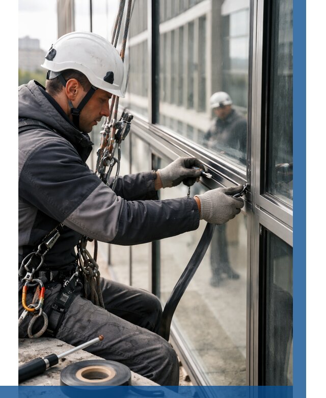 Ремонт витражных конструкций в Азнакаеве от 3592 р. | ВЫСОТНИК-Знк