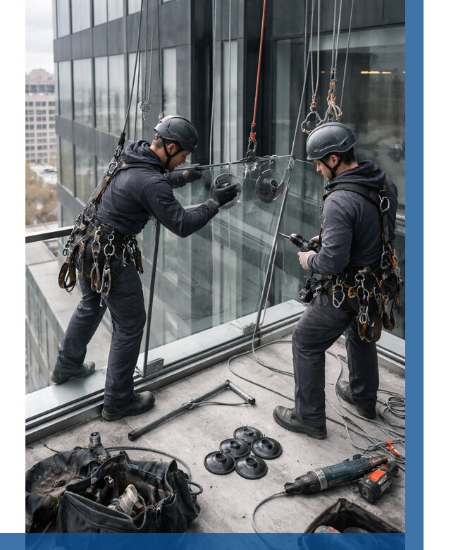 Монтаж стеклянных ограждений в Азнакаеве от 2566 р. | ВЫСОТНИК-Знк