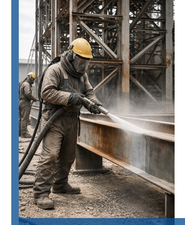 Пескоструйная очистка металлоконструкций в Азнакаеве промышленная