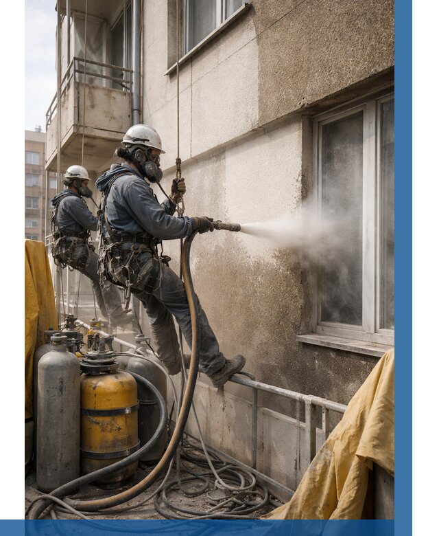 Пескоструйная очистка фасада в Азнакаеве от 667 р. | ВЫСОТНИК-Знк