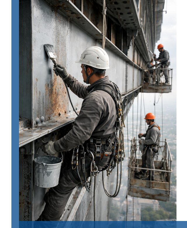 Покраска металлоконструкций на высоте в Азнакаеве профессионально