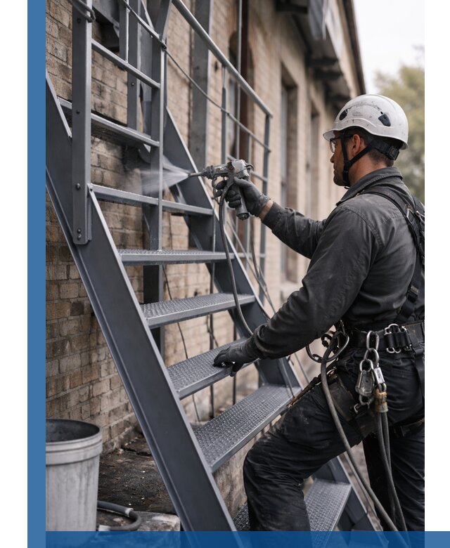 Покраска и антикоррозионная защита пожарных лестниц в Азнакаеве