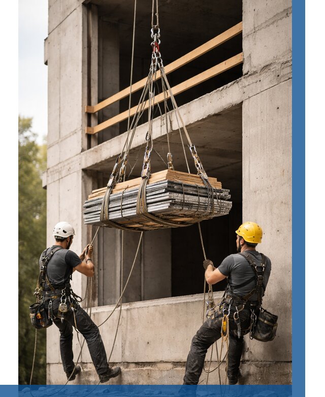 Подъем материала на этаж веревками в Азнакаеве от 1539 р. | ВЫСОТНИК-Знк