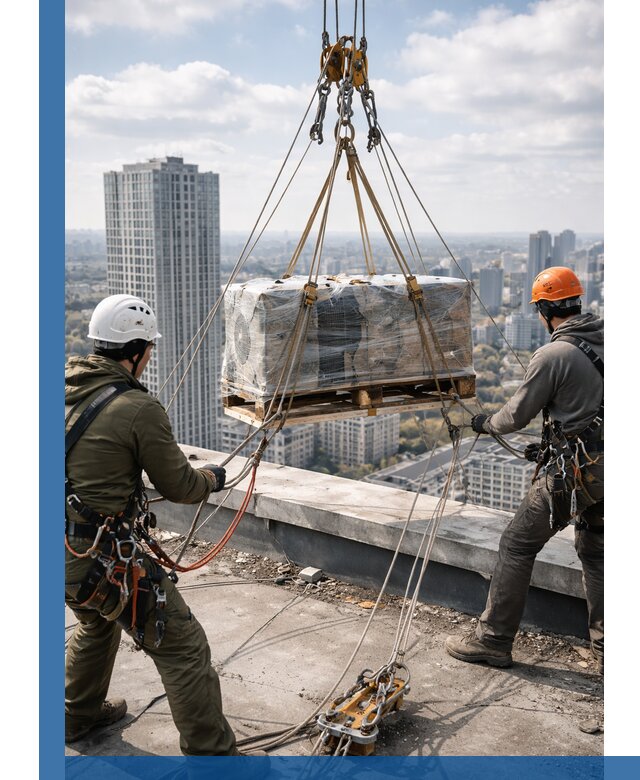 Подъем и монтаж крупногабаритных грузов на крышу в Азнакаеве