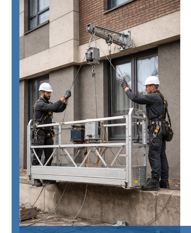 Монтаж и подъем фасадной люльки в Азнакаеве с гарантией безопасности