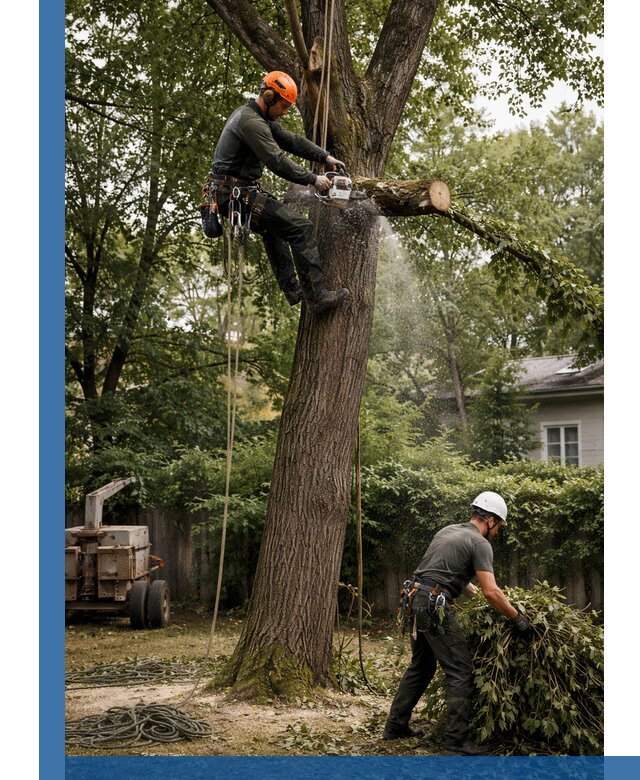 Кронирование деревьев в Азнакаеве, безопасная высотная обрезка