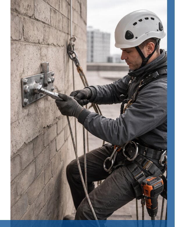 Установка анкерных точек в Азнакаеве от 3592 р. | ВЫСОТНИК-Знк