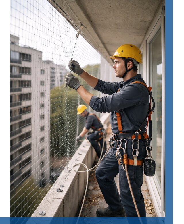 Монтаж сетки от птиц в Азнакаеве от 4618 р. | ВЫСОТНИК-Знк